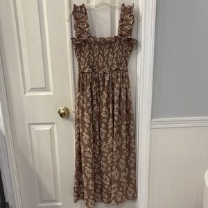 Brown Floral Maxi Dress